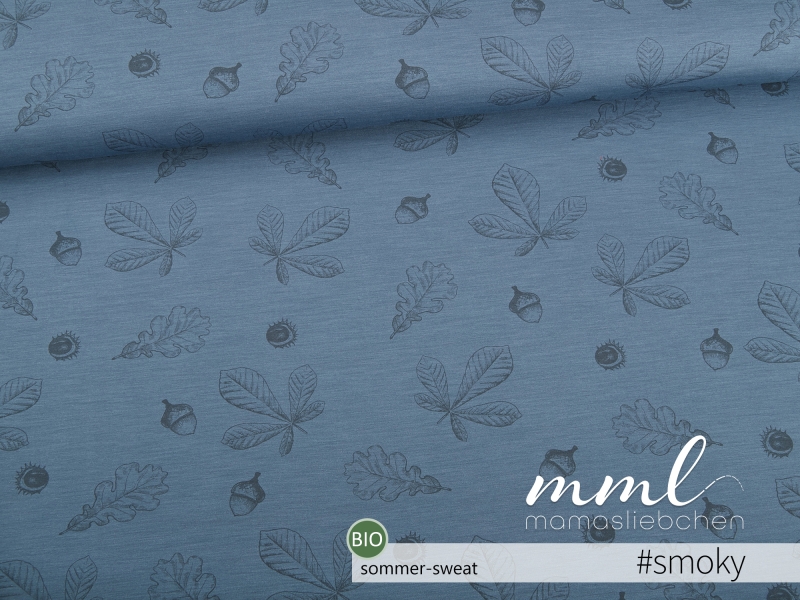 Bio-Sommer-Sweat-Stoff "Oak #smoky" (0,25m)