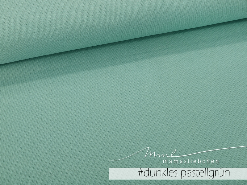 Bündchen-Stoff "uni #dunkles pastellgrün" (0,25 Meter)