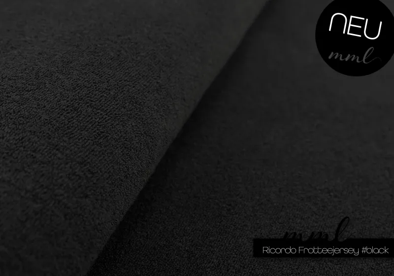 Frottee-Stoff "ricordo #schwarz" (0,25m)