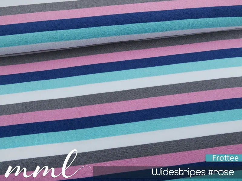Frottee-Stoff #widestripes "rose" (0,5 Meter)