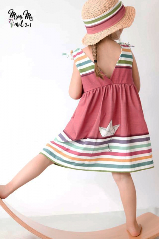 Jersey-Stoff "ahoi stripes #rainbow pink" (1Panel/ ca.0,80m)