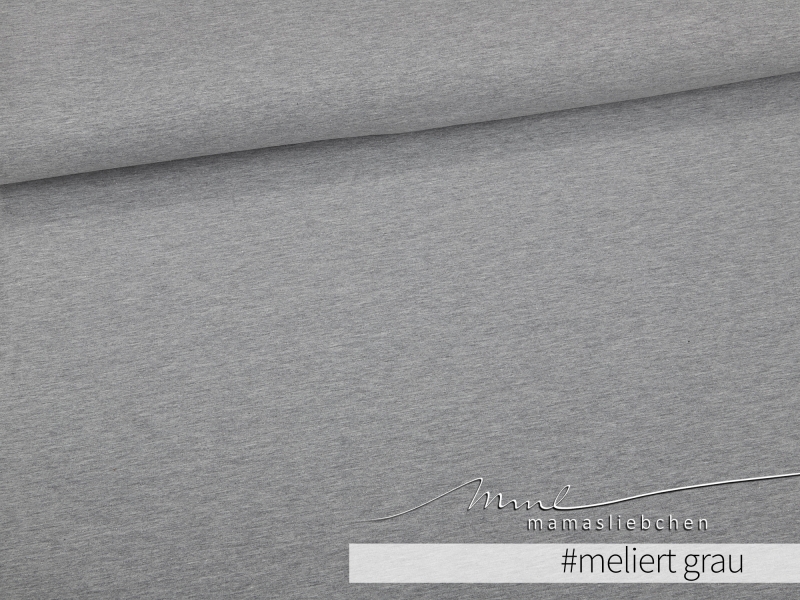 Jersey-Stoff "Basic meliert #grau" (0,25m)