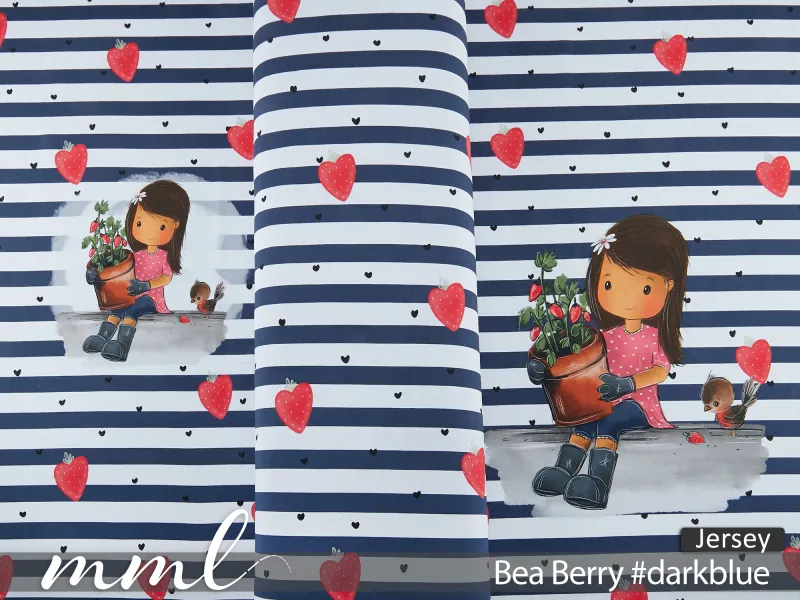 Jersey-Stoff "Bea Berry #darkblue" (1Panel/ ca.0,65 m)