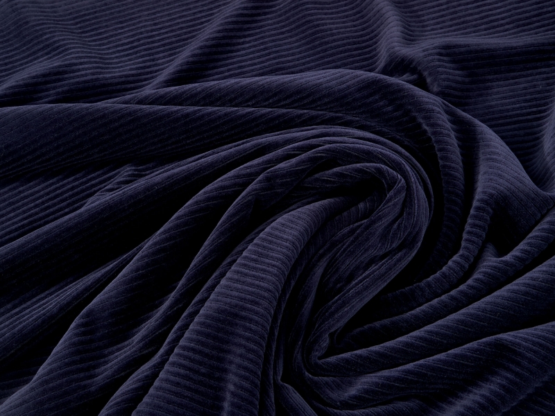 Jersey-Stoff "Breitcord #nachtblau" (0,5m)