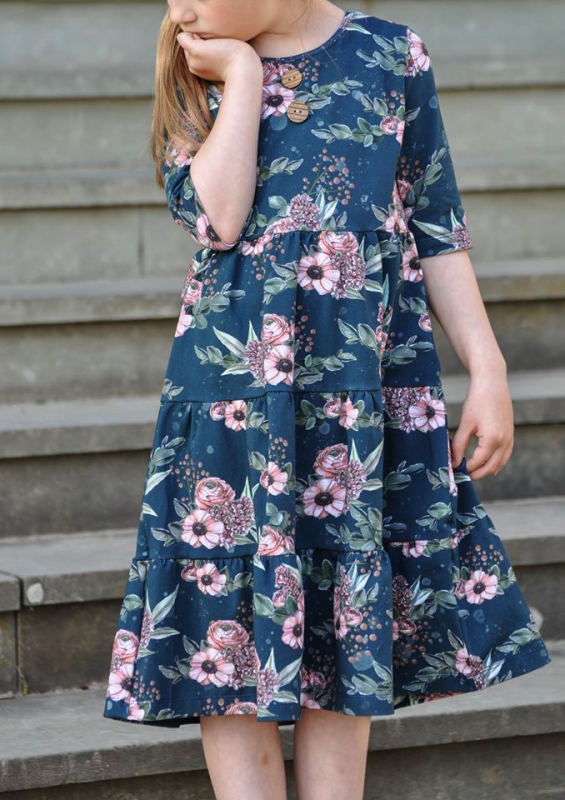 Jersey-Stoff "Flowers #midnight" (0,5 m)