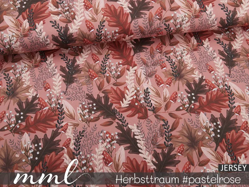 Jersey-Stoff "Herbsttraum #pastelrose" (0,25m)