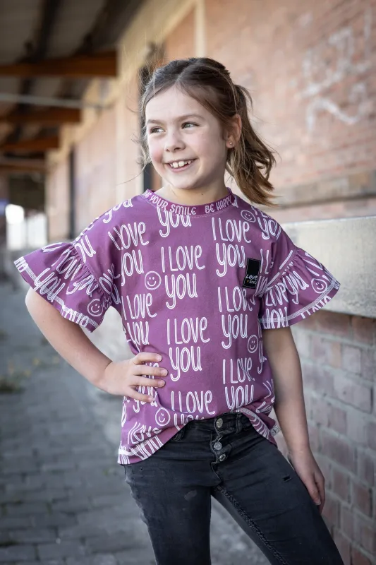 Jersey-Stoff "love you`r smile #mauve" (0,25m)
