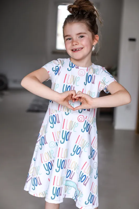 Jersey-Stoff "love you`r smile #rainbow" (0,25m)