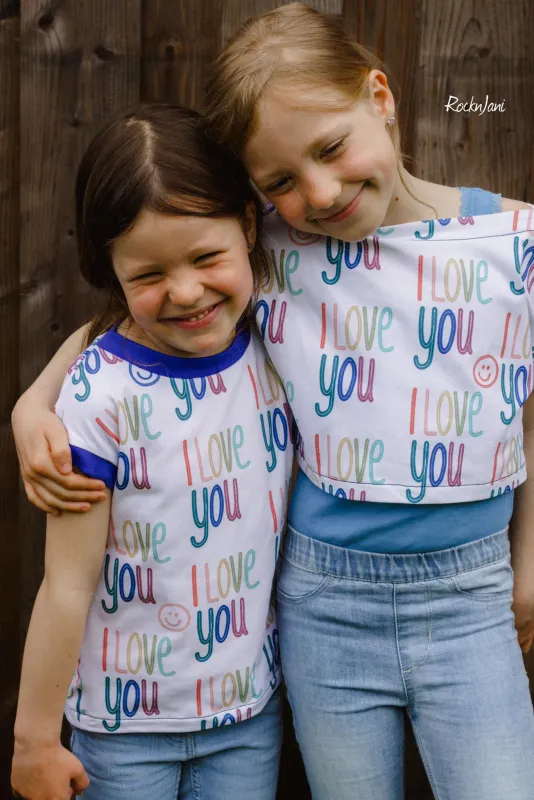 Jersey-Stoff "love you`r smile #rainbow" (0,25m)