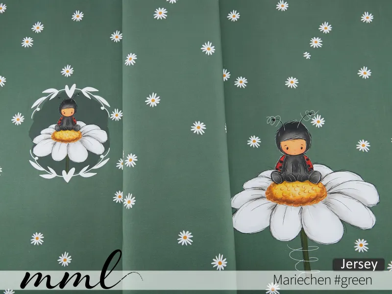 Jersey-Stoff "Mariechen #green" (1Panel/ ca.0,75m)