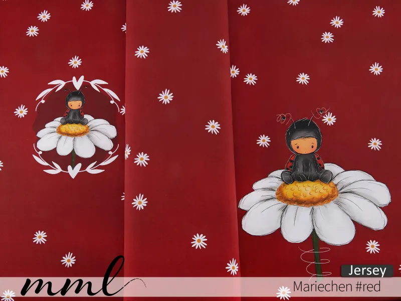 Jersey-Stoff "Mariechen #red" (1Panel/ ca.0,75m)