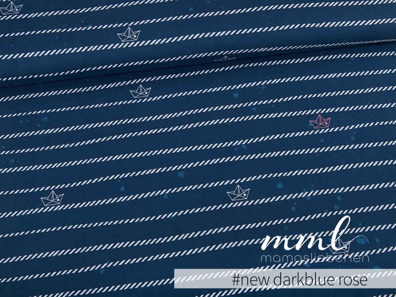 Jersey-Stoff "Moin #new darkblue rose" (0,5m)