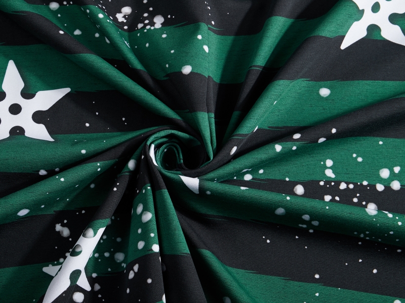 Jersey-Stoff "Ninja stars #green" (0,25m)