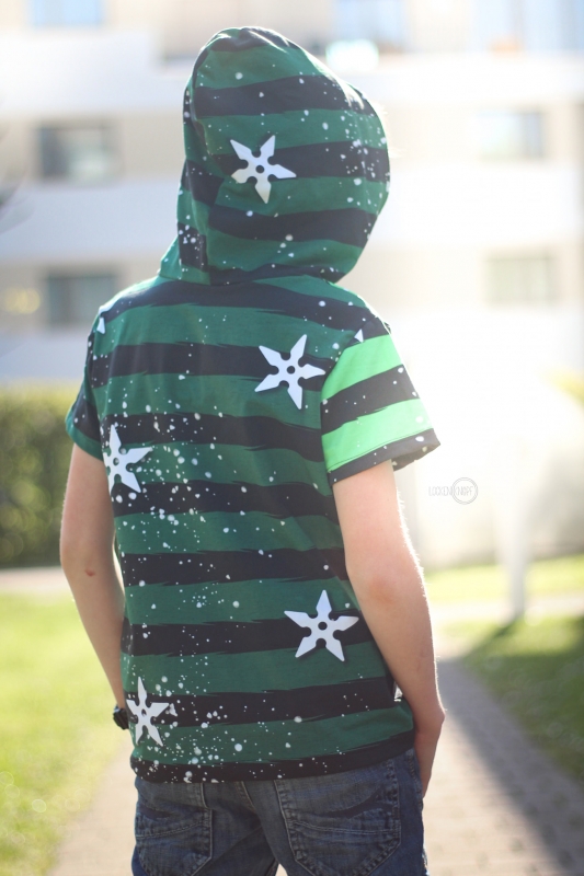 Jersey-Stoff "Ninja stars #green" (0,25m)