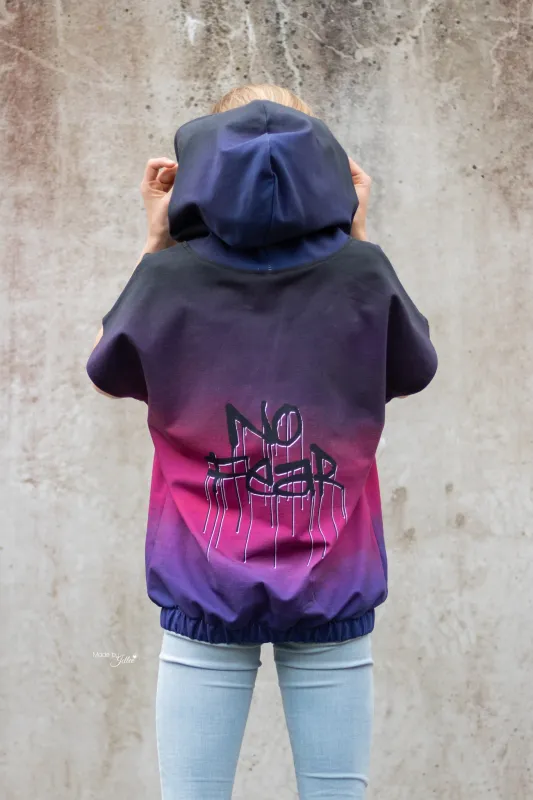 Jersey-Stoff "no fear #fight" (1 Panel, ca. 1,00m)