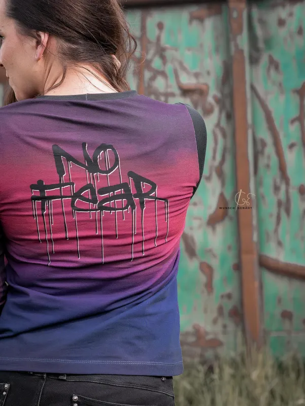 Jersey-Stoff "no fear #fight" (1 Panel, ca. 1,00m)