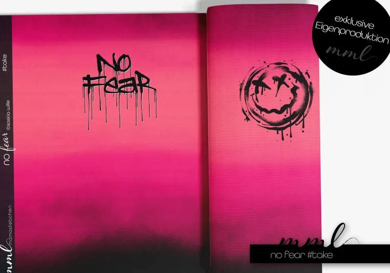 Jersey-Stoff "no fear #take" (1 Panel, ca. 1,00m)