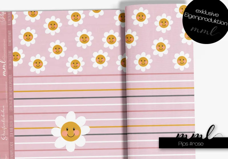 Jersey-Stoff "Pips #rose" (1 Panel, ca. 1,00m)