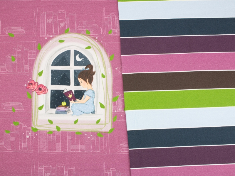 Jersey-Stoff "poetry widestripes #mauve" (0,5m )