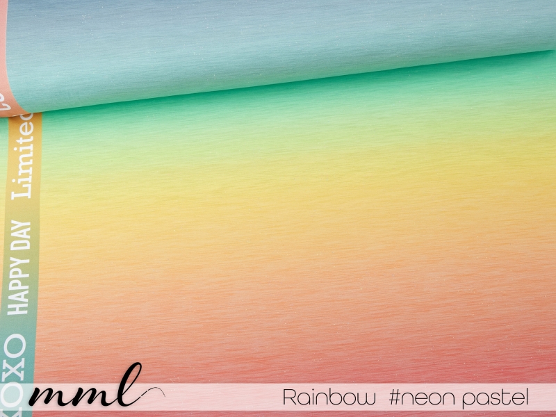 Jersey-Stoff "Rainbow #neon pastel" (0,25m)
