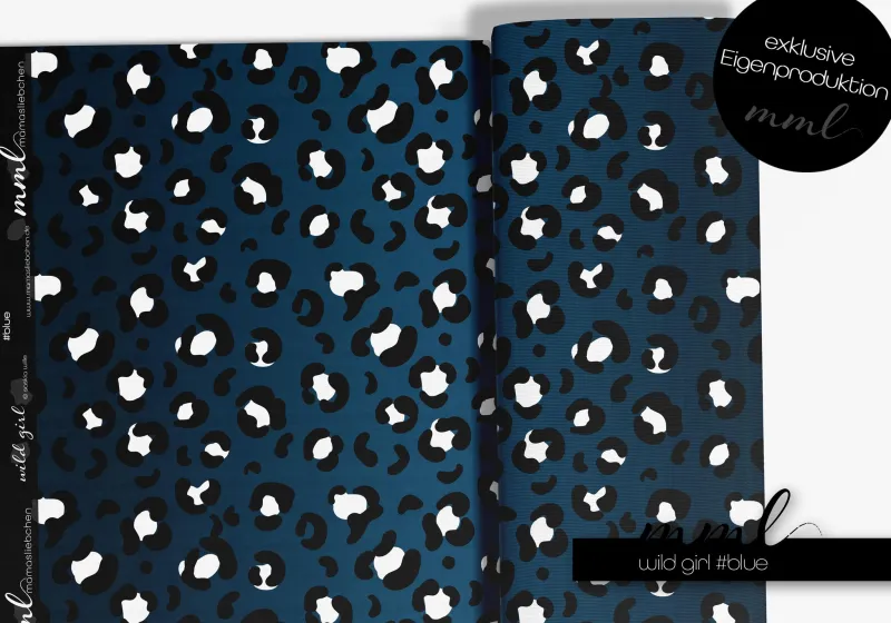 Jersey-Stoff "wild girl #blue" (0,25m)