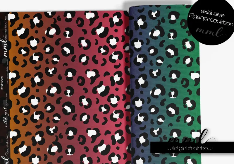 Jersey-Stoff "wild girl #rainbow" (0,25m)