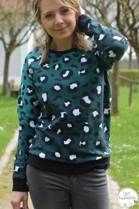 Jersey-Stoff "wild girl #teal" (0,25m)