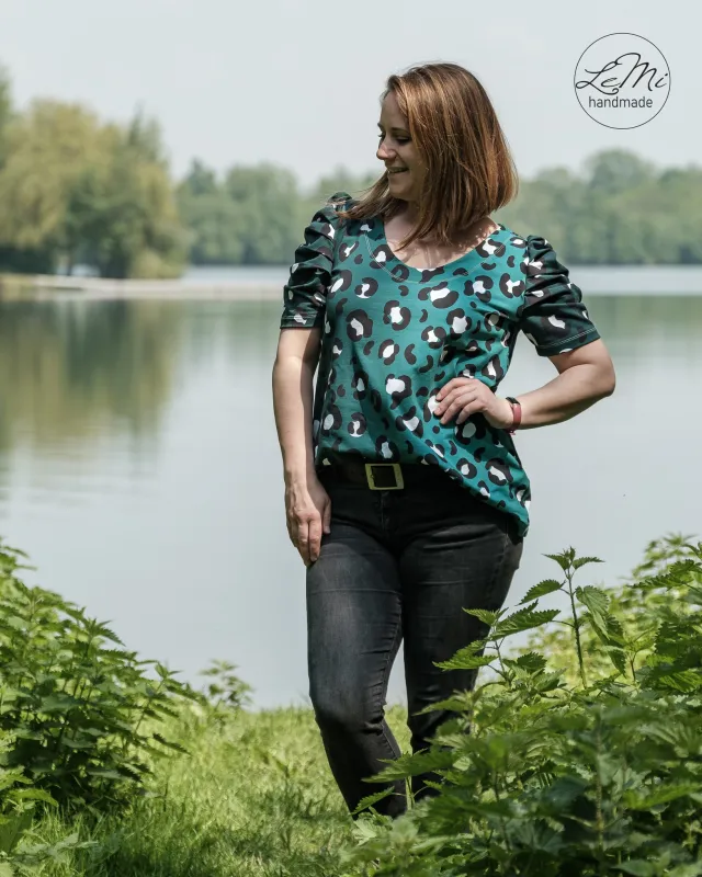 Jersey-Stoff "wild girl #teal" (0,25m)