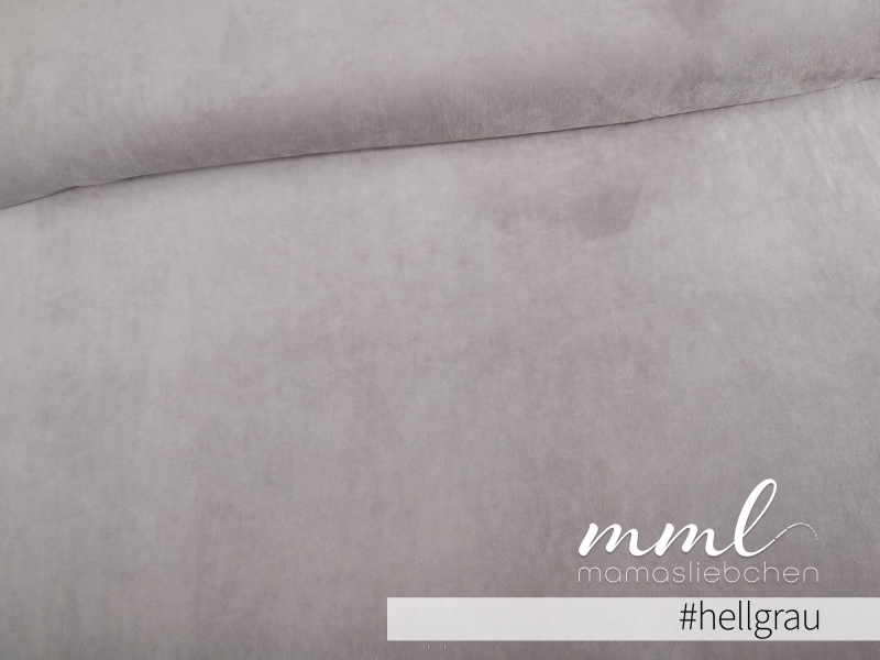 Nicky- Velours-Stoff "uni #hellgrau" (0,5m)