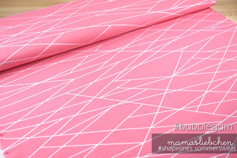 Sweat-Stoff "shapelines #bubblegum" (0,5 Meter)