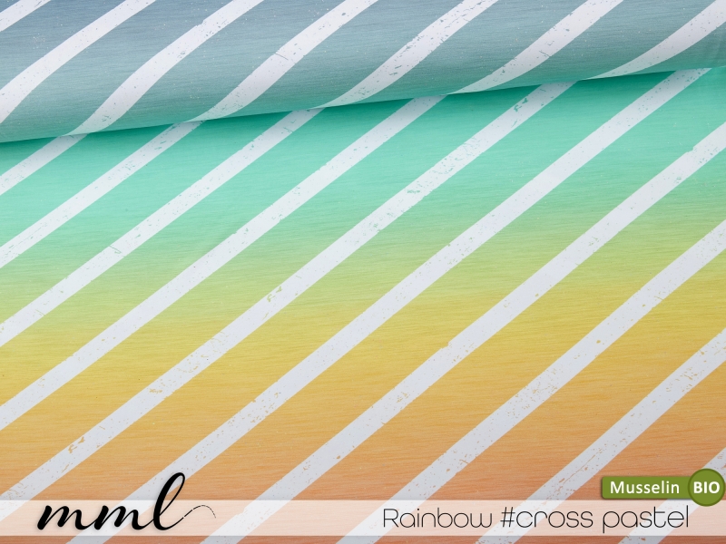 Bio-Bubble-Stoff "Rainbow #cross pastel" (0,25m)