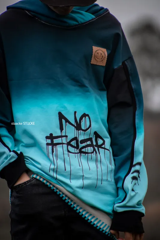 Vorbestellung!!! Bio-Sommer-Sweat-Stoff "no fear #run" (1 Panel, ca. 1,00m)