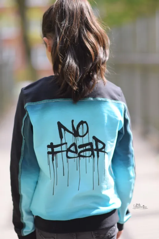 Vorbestellung!!! Bio-Sommer-Sweat-Stoff "no fear #run" (1 Panel, ca. 1,00m)