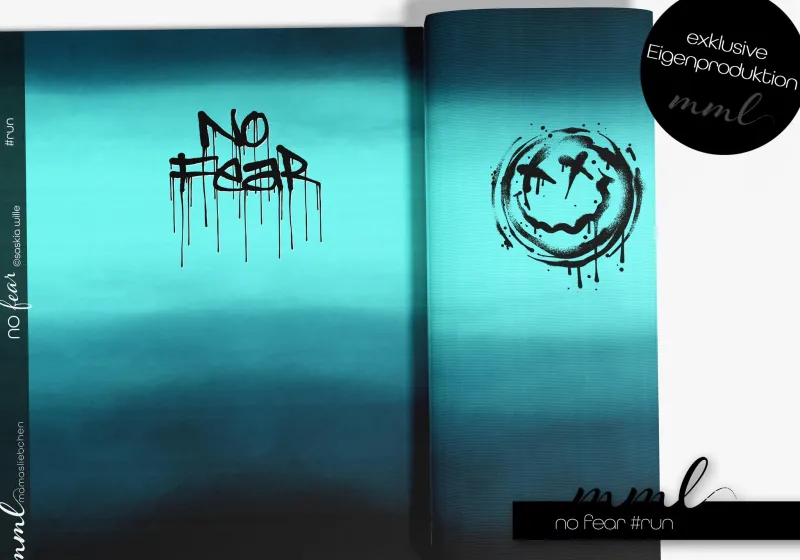 Vorbestellung!!! Bio-Sommer-Sweat-Stoff "no fear #run" (1 Panel, ca. 1,00m)