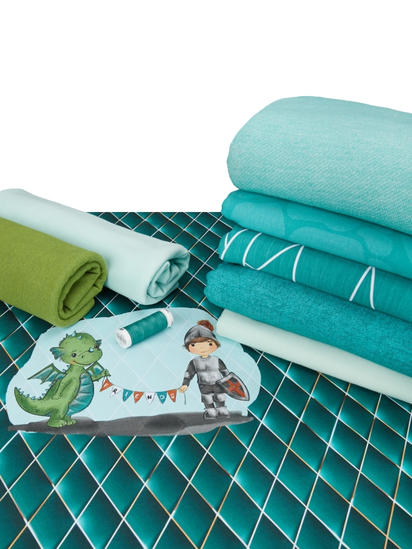 Jersey-Stoff "Nico & Mias #teal" (1Panel/ ca.0,60m)