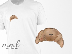 Bügelbild Croissant mit Gesicht ...