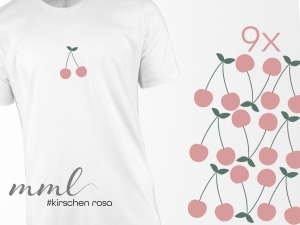 Bügelbild #Kirschen rosa 9 Stück...