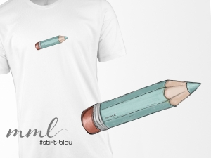 Bügelbild Stift - Einschulung / ...