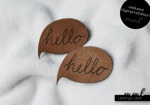 Kunstleder-Label-Set #hello (Spr...