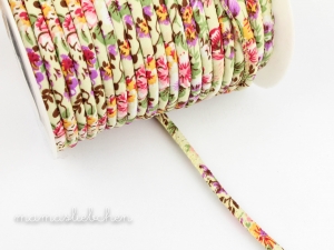 Popeline Kordel Blümchen #ecru- ...