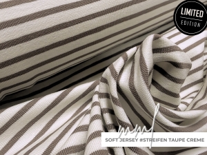 Soft Ringel Jersey #taupe creme ...