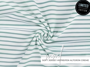 Soft Ringel Jersey #altgrün crem...