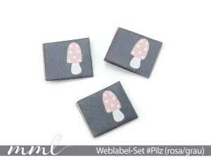 Weblabel-Set #Pilz (rosa/grau) (...