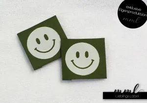 Weblabel-Set #Smiley (weiß/olive...